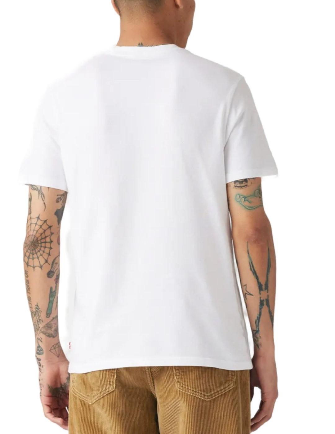 Camiseta Levi's blanca gráfico a tono manga corta de hombre