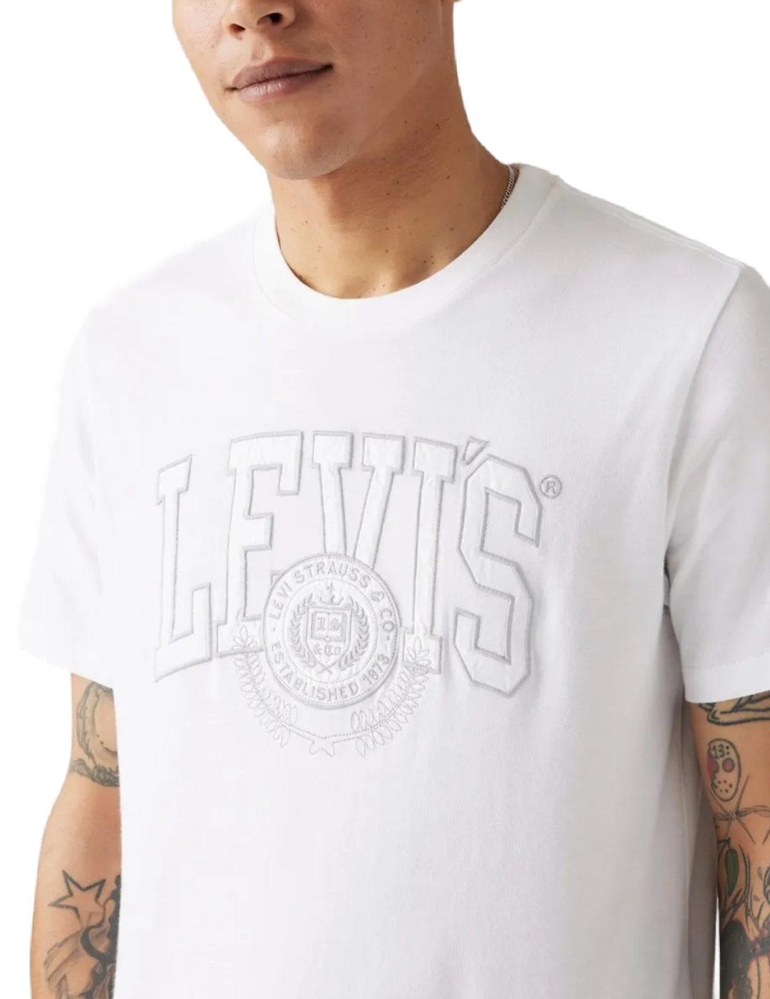 Camiseta Levi's blanca gráfico a tono manga corta de hombre