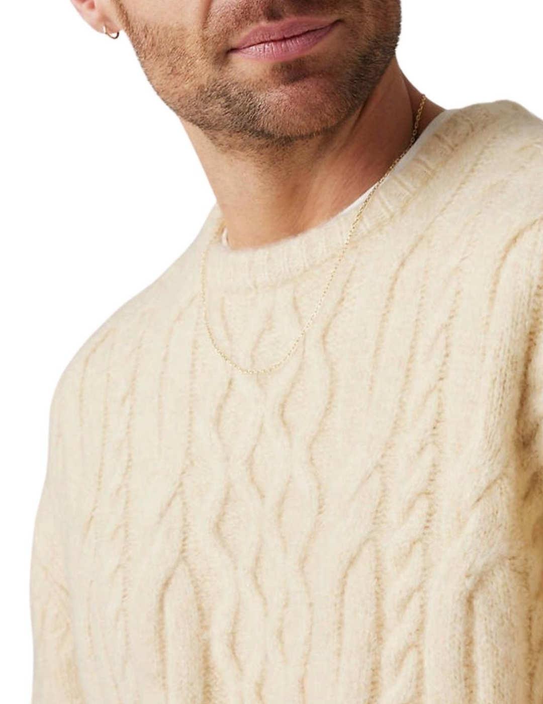 Jersey Levi´s beige trenzado de lana para hombre