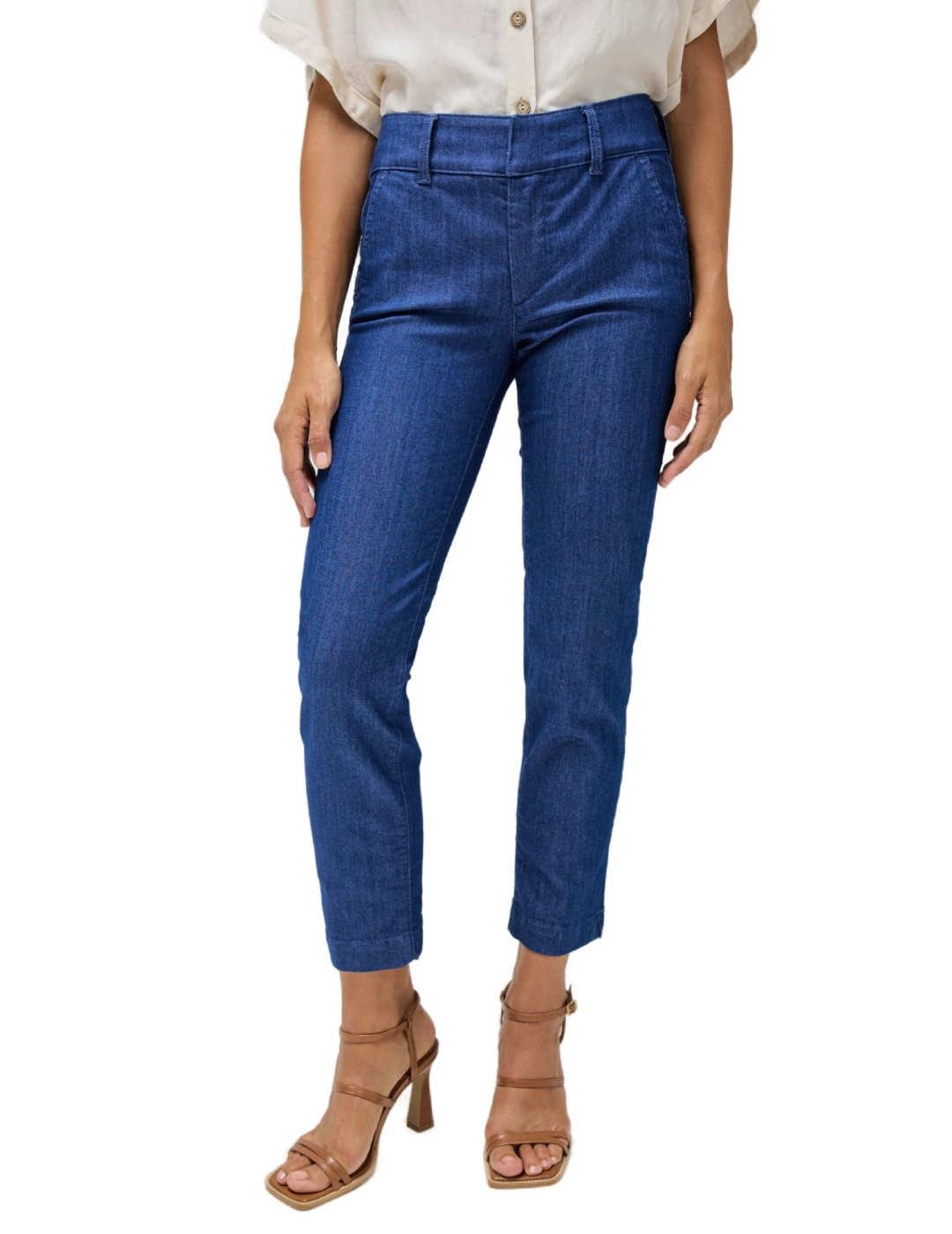 Pantalón chino Salsa Secret azul oscuro cropped para mujer