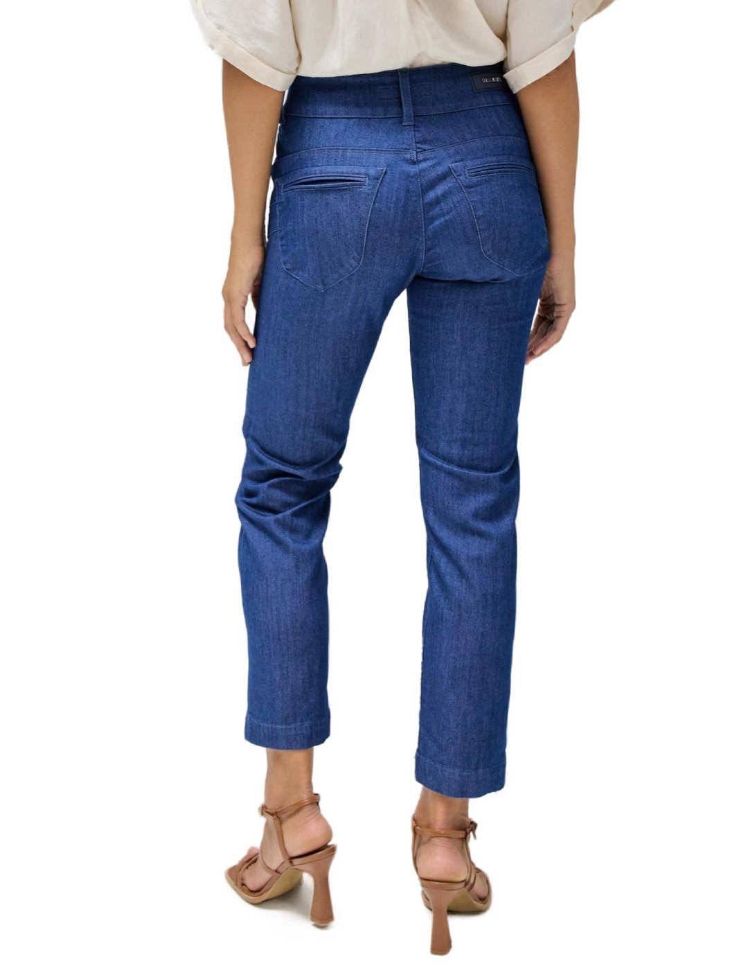 Pantalón chino Salsa Secret azul oscuro cropped para mujer