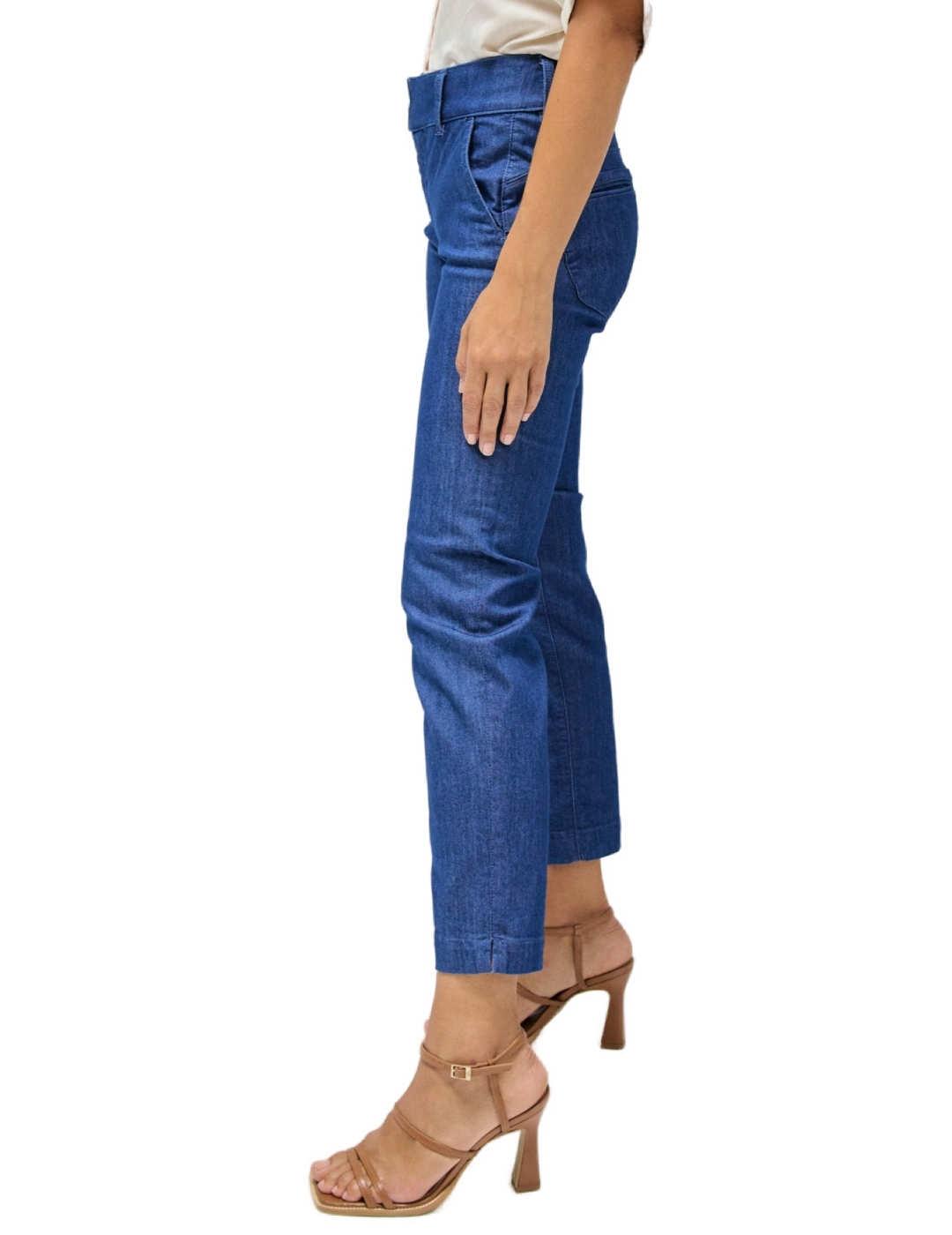 Pantalón chino Salsa Secret azul oscuro cropped para mujer