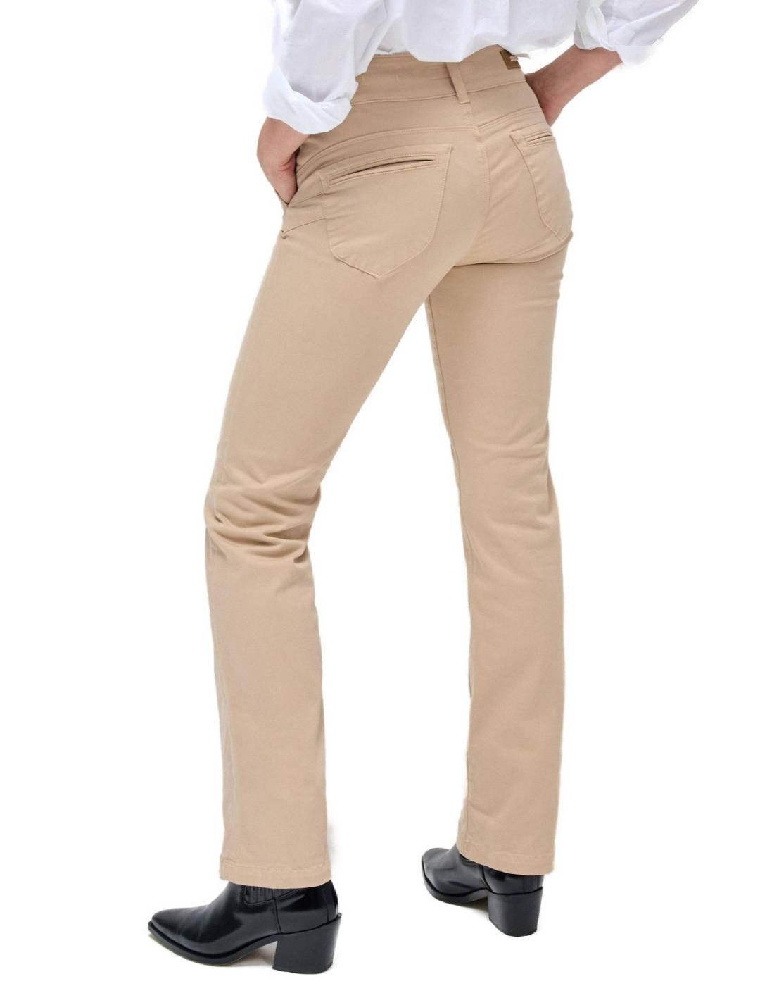 Pantalón chino Salsa beige push in straight para mujer