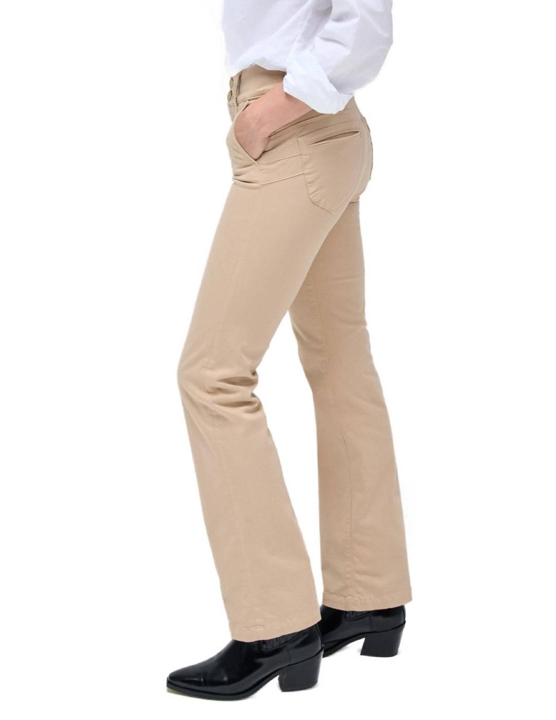 Pantalón chino Salsa beige push in straight para mujer