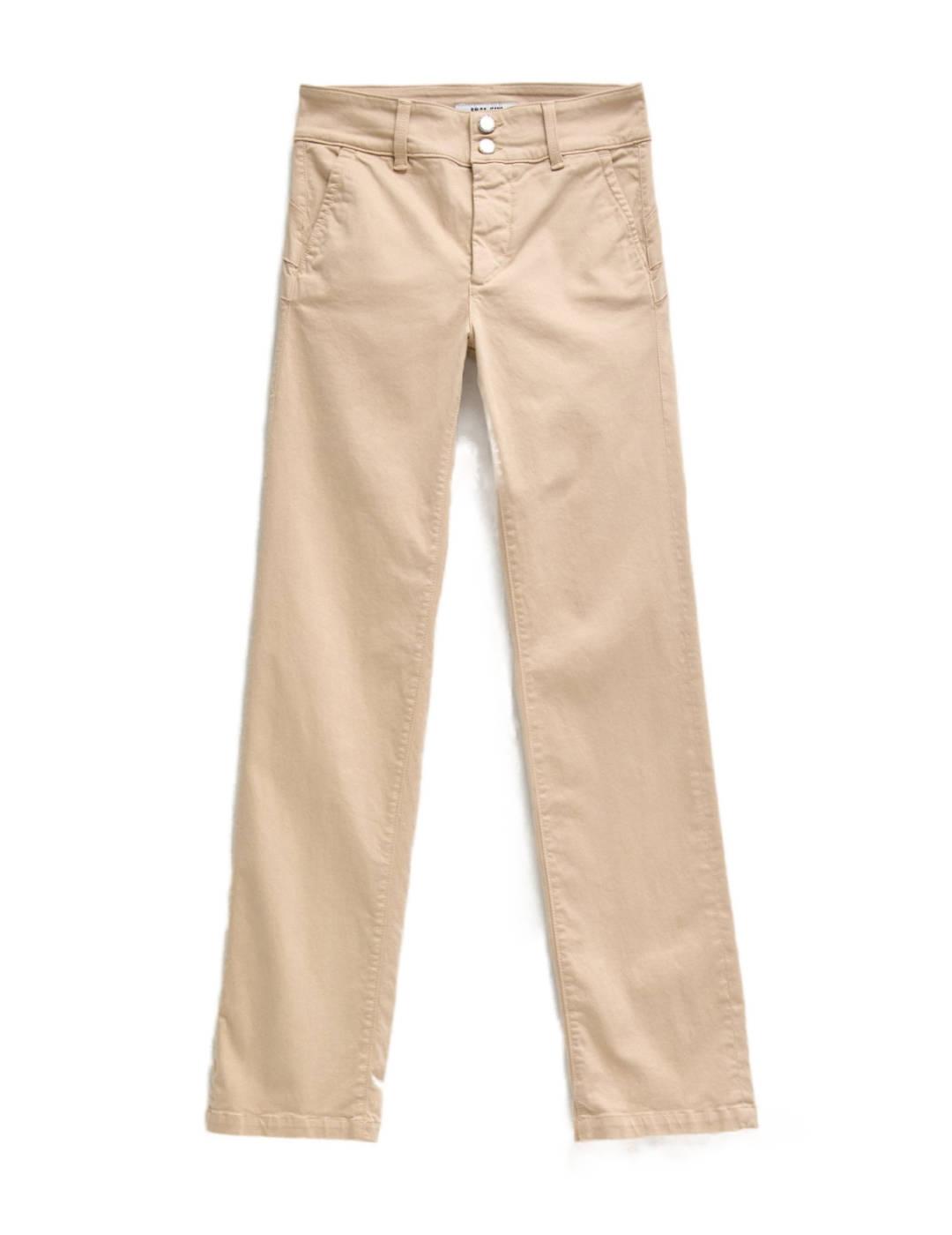 Pantalón chino Salsa beige push in straight para mujer