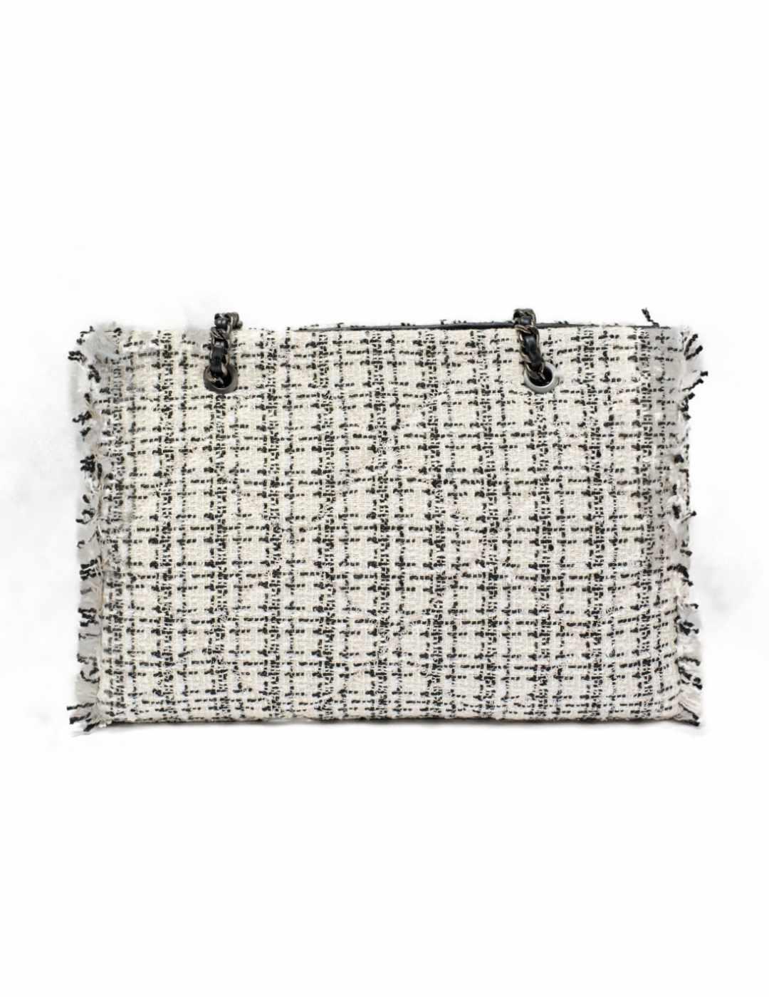 Bolso Salsa tweed grande blanco negro de hombro para mujer