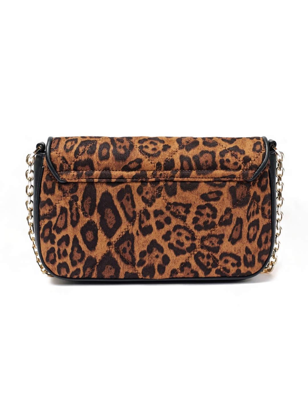 Bolso bandolera Salsa leopardo cadena y solapa para mujer