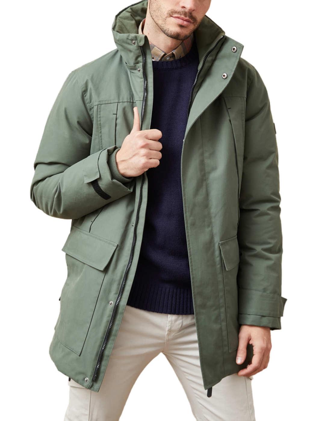 Parka hombre sin capucha best sale