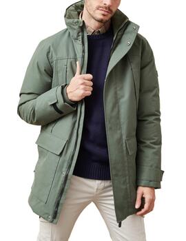 Parka Altonadock larga 3/4 verde sin capucha para hombre