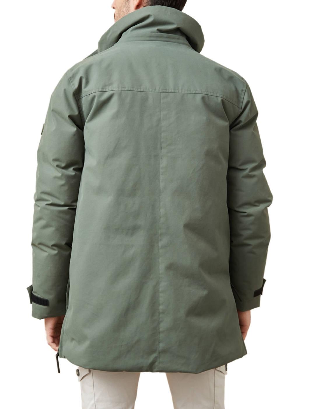 Parka Altonadock larga 3/4 verde sin capucha para hombre