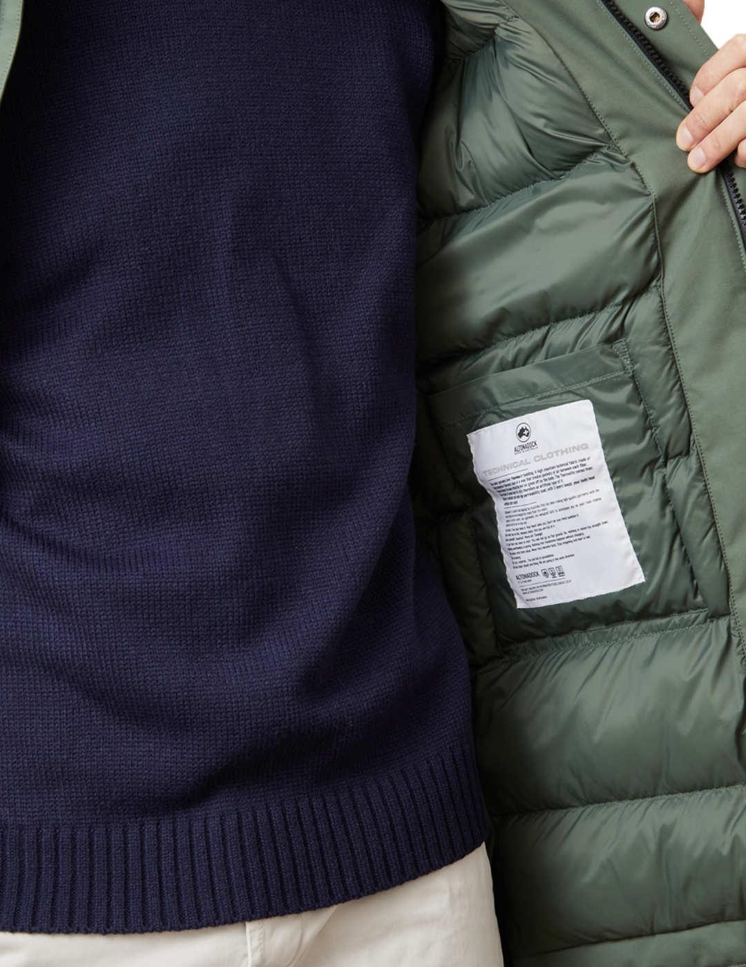 Parka Altonadock larga 3/4 verde sin capucha para hombre