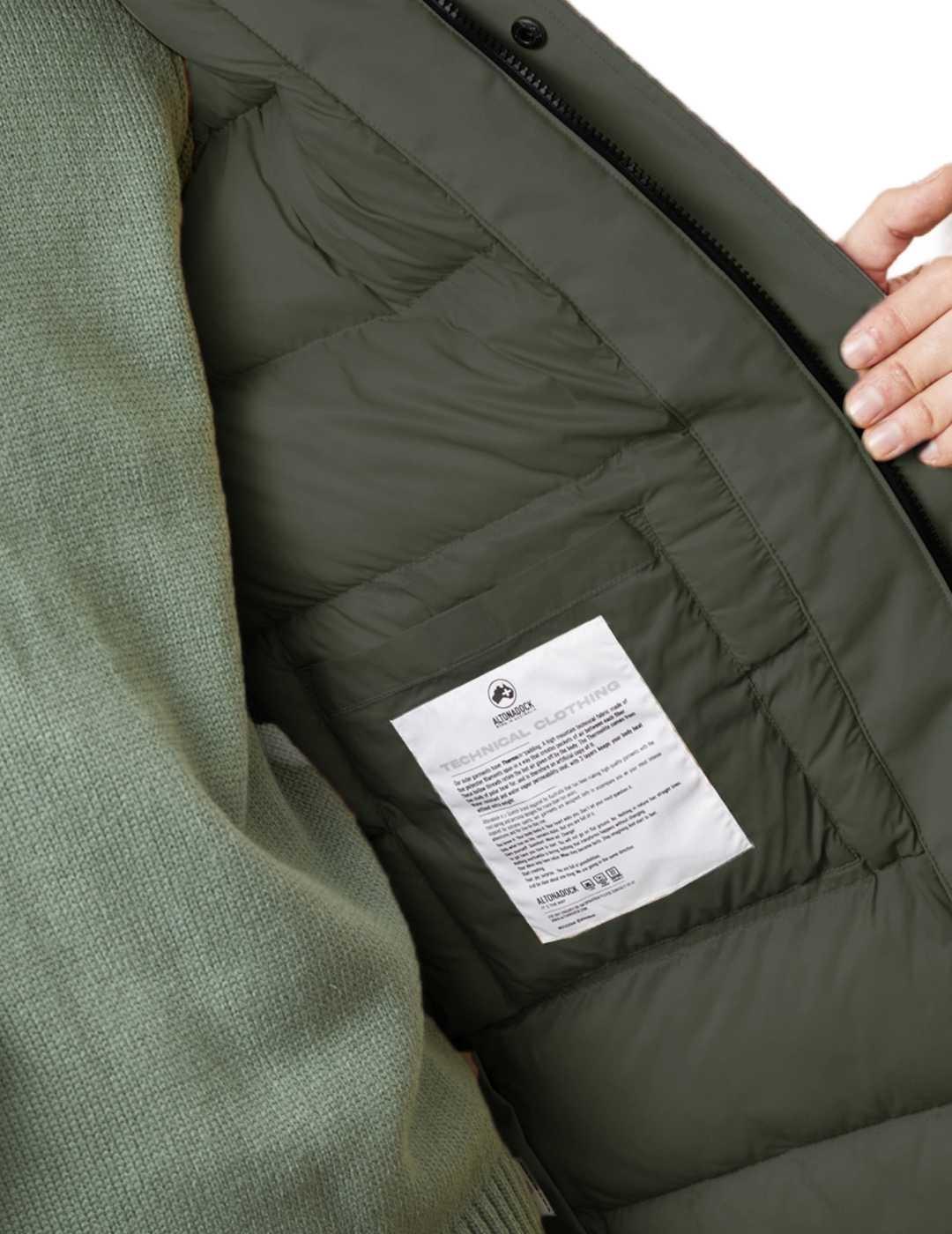 Parka Altonadock larga 3/4 verde oscuro sin capucha hombre