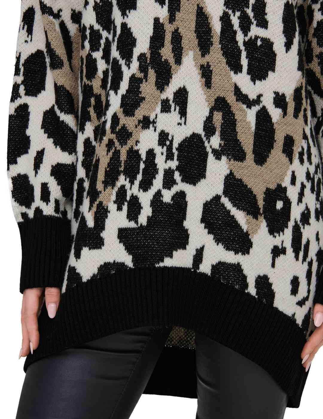 Jersey Only Helena estampado negro animal print para mujer