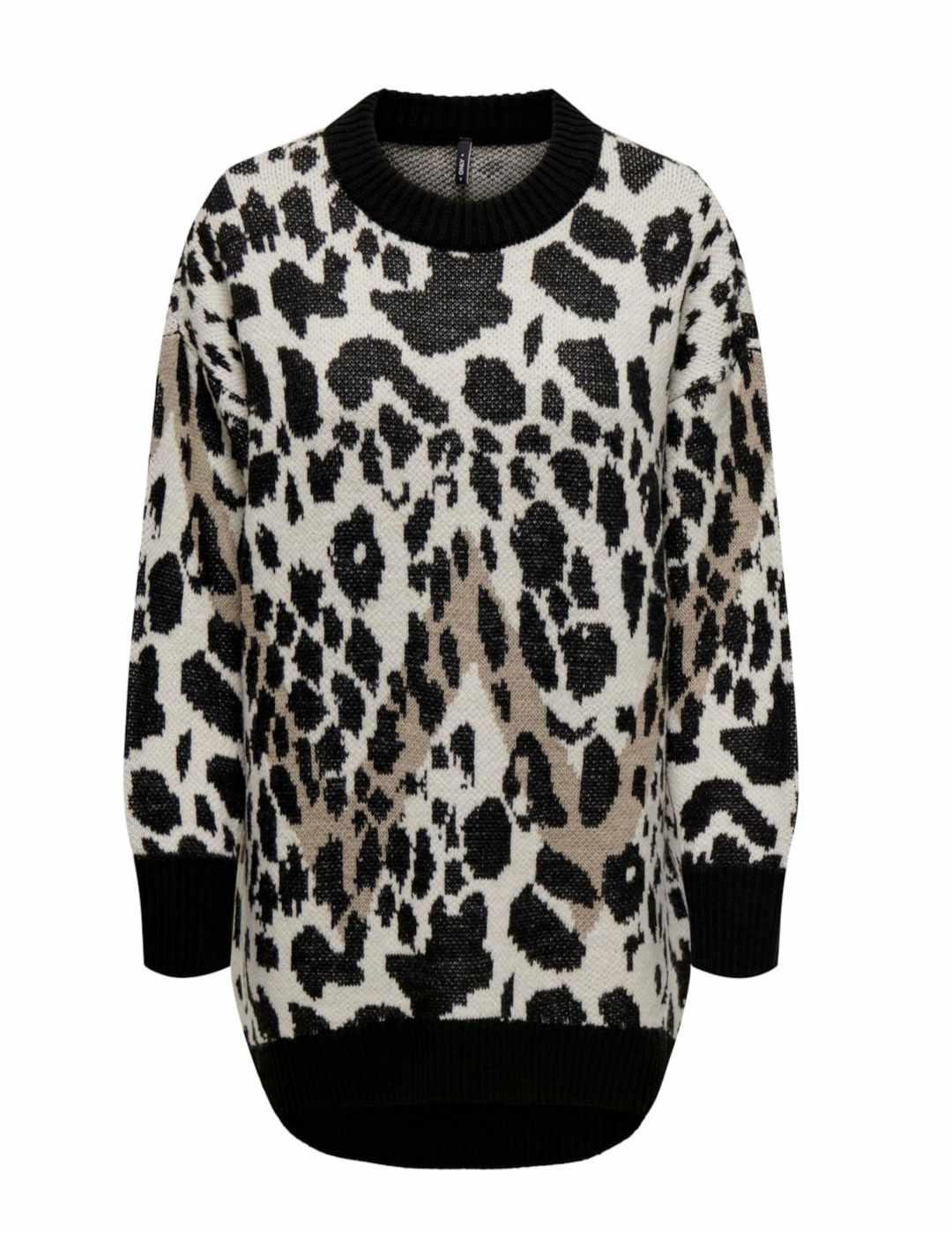 Jersey Only Helena estampado negro animal print para mujer