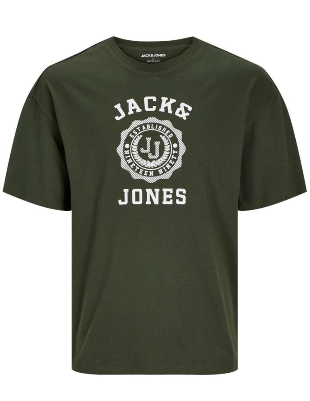 Camiseta Jack&Jones Victo verde manga corta logo para hombre