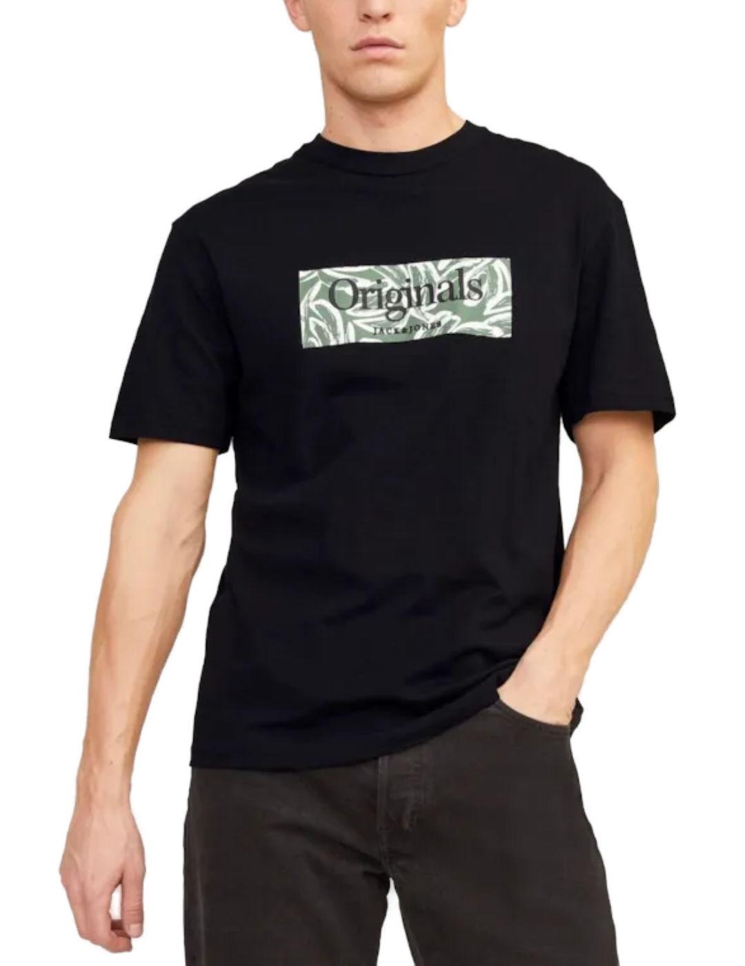 Camiseta Jack&Jones Lafayette negra manga corta para hombre