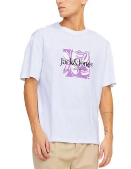 Camiseta Jack&Jones Lafayette blanca manga corta para hombre