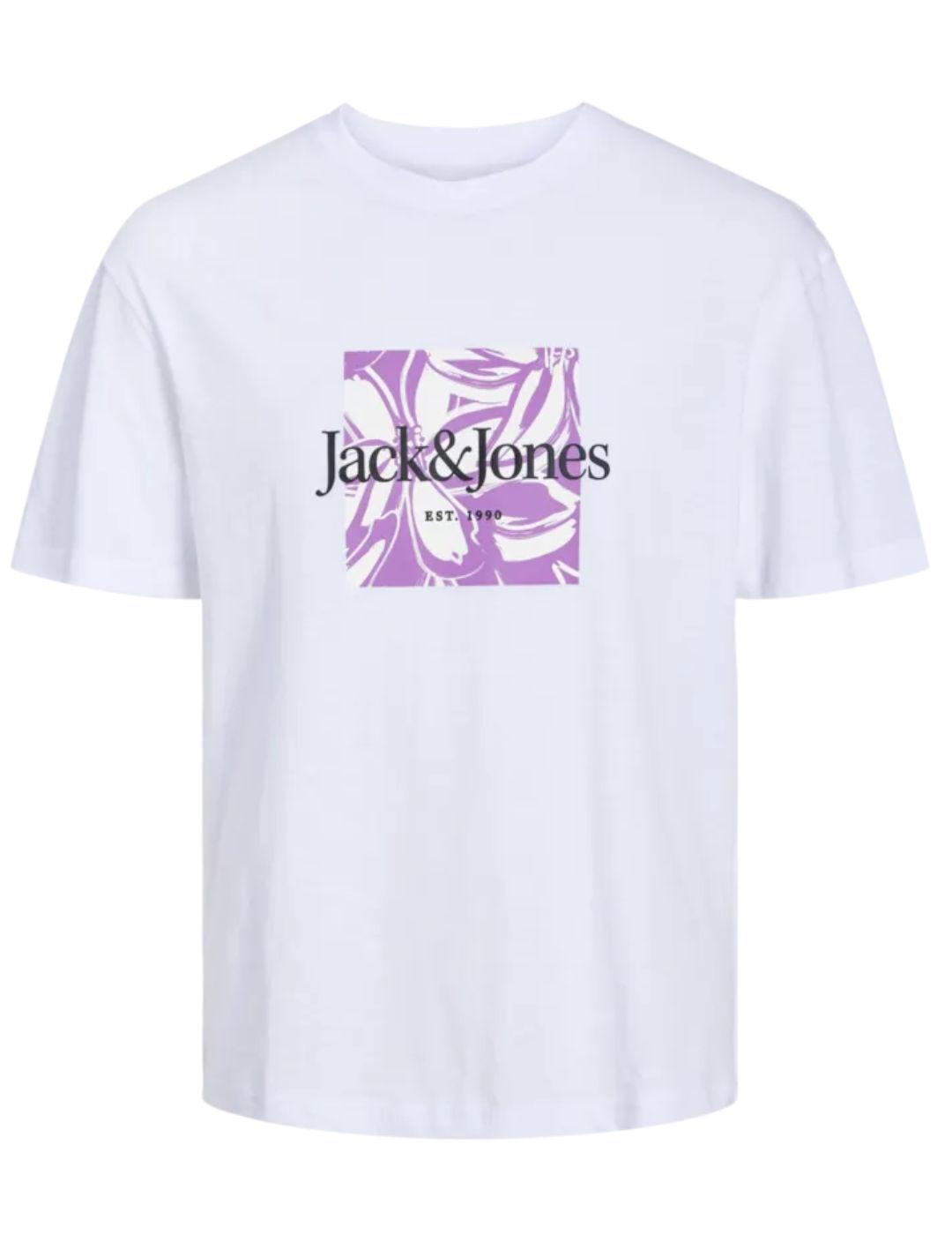 Camiseta Jack&Jones Lafayette blanca manga corta para hombre