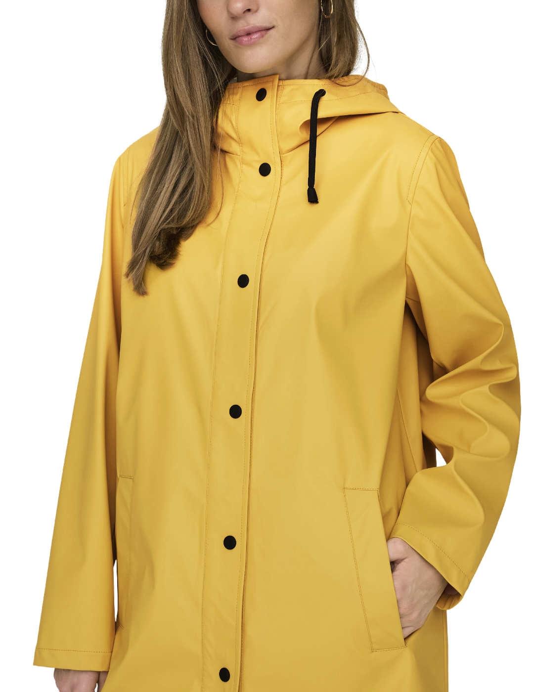 Chubasquero Only Newellen amarillo con capucha para mujer