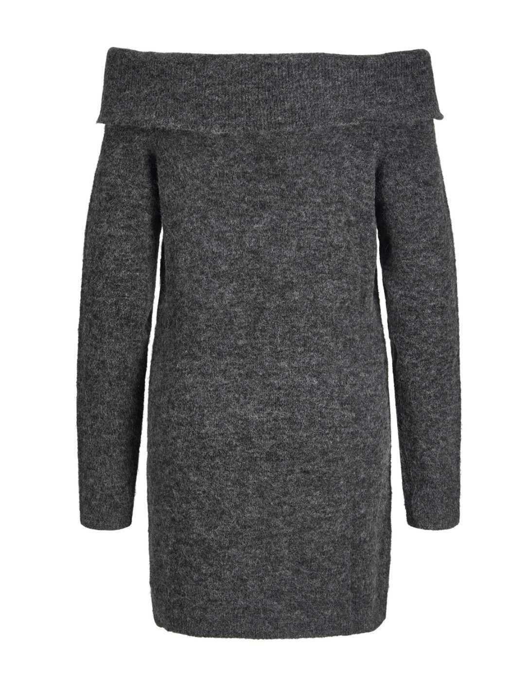 Vestido corto JJXX Evi de punto gris oscuro para mujer