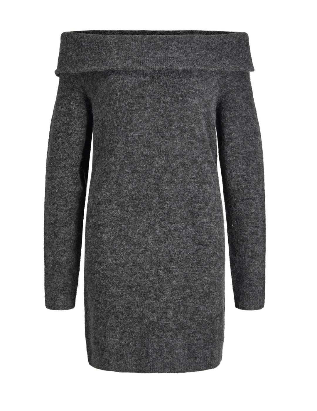 Vestido corto JJXX Evi de punto gris oscuro para mujer