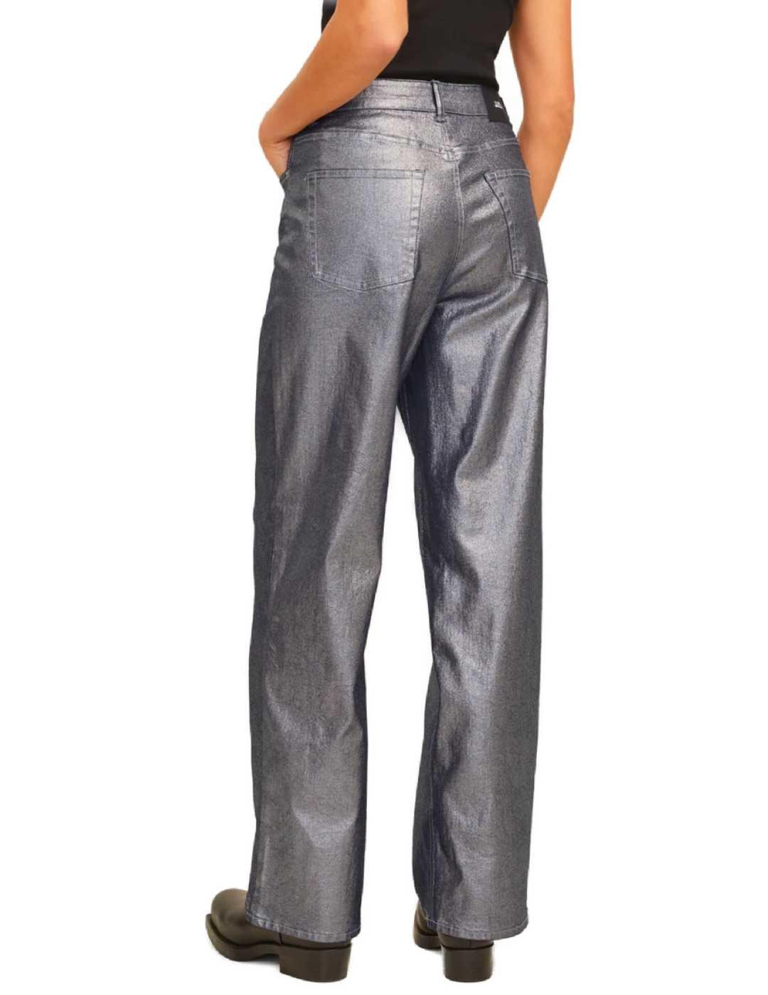 Pantalón vaquero JJXX Tokyo plateado wide para mujer