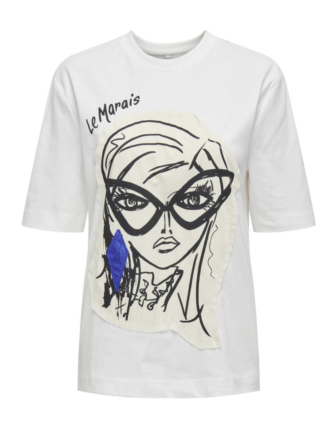 Camiseta Only Kate blanca girls manga corta para mujer