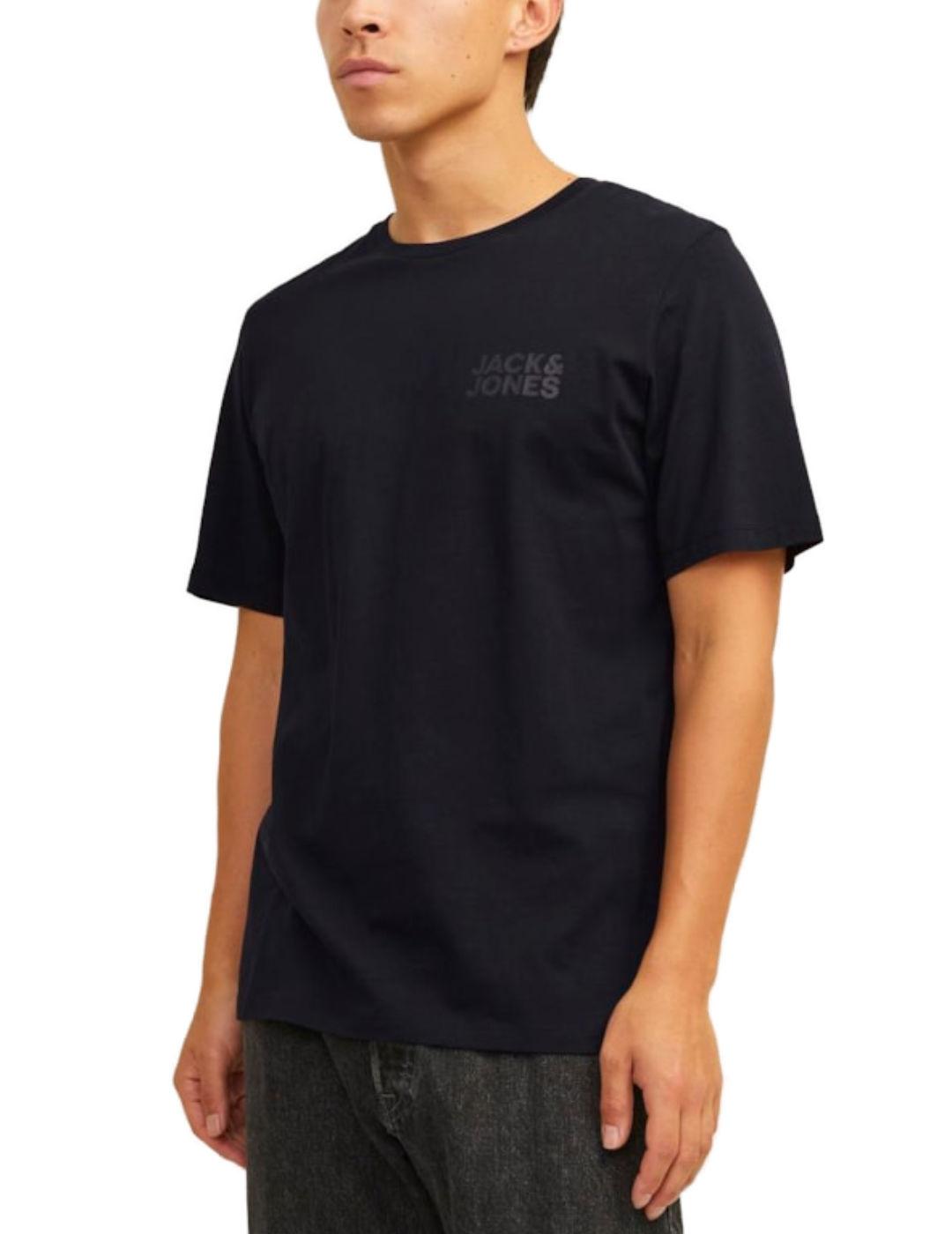 Camiseta Jack&Jones Corp negra logo manga corta para hombre