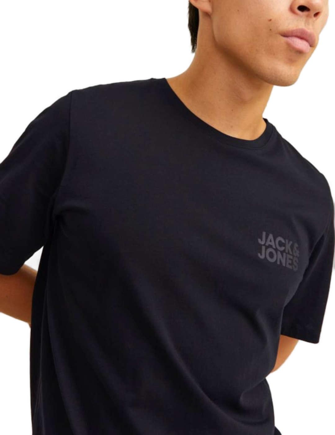 Camiseta Jack&Jones Corp negra logo manga corta para hombre