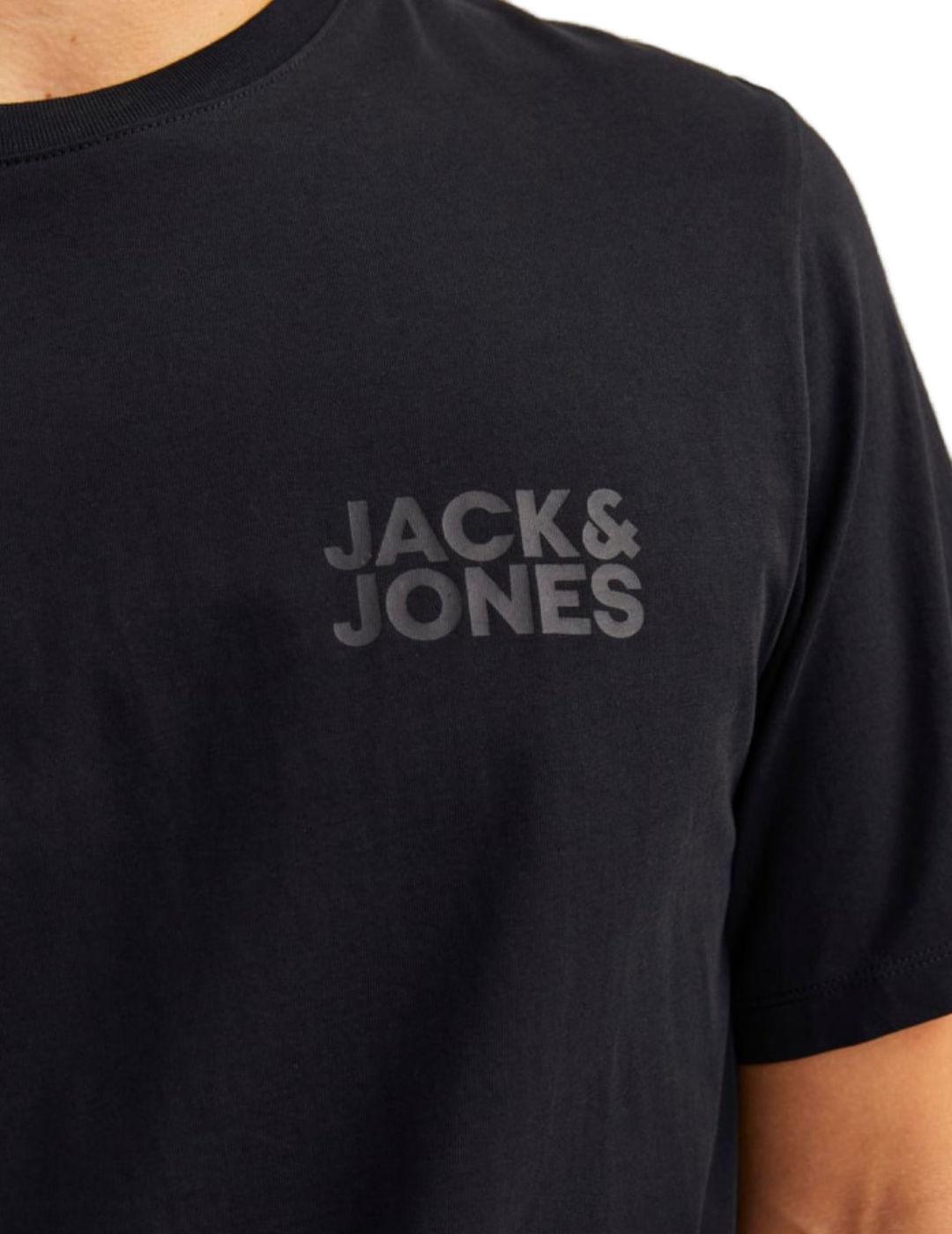 Camiseta Jack&Jones Corp negra logo manga corta para hombre