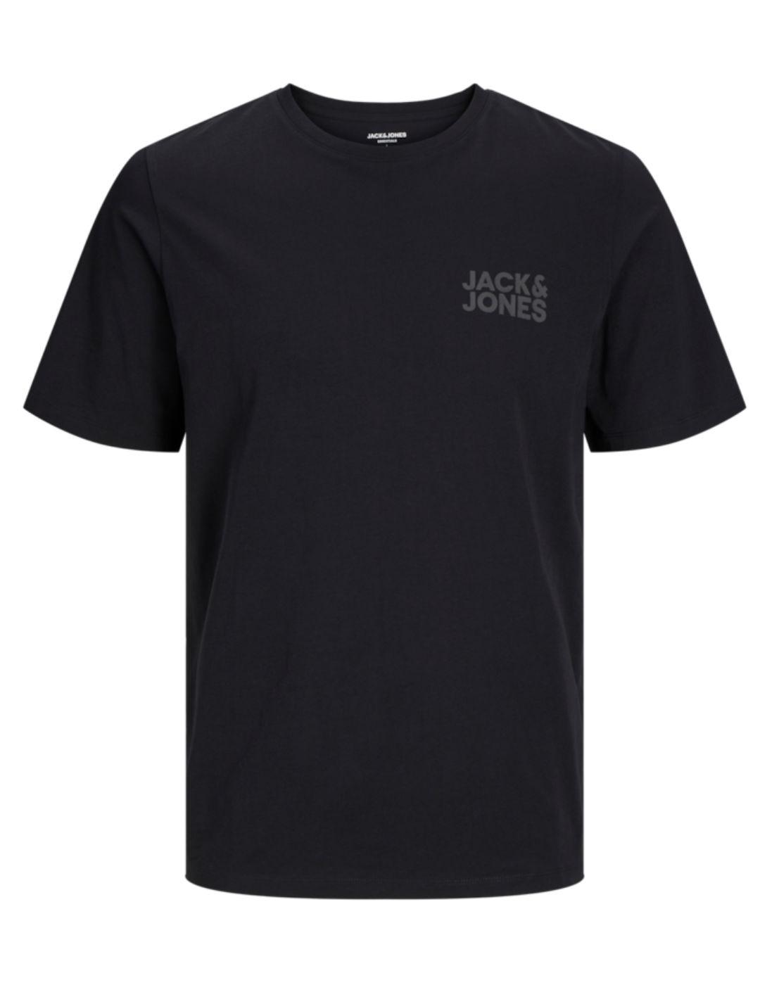 Camiseta Jack&Jones Corp negra logo manga corta para hombre