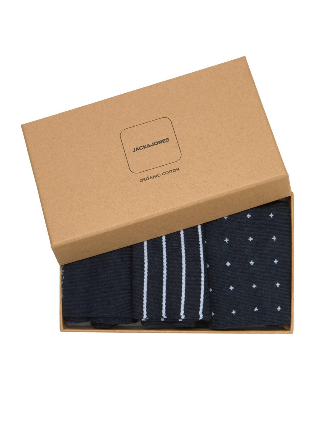 Calcetines altos Jack&Jones caja regalo pack 3 para hombre