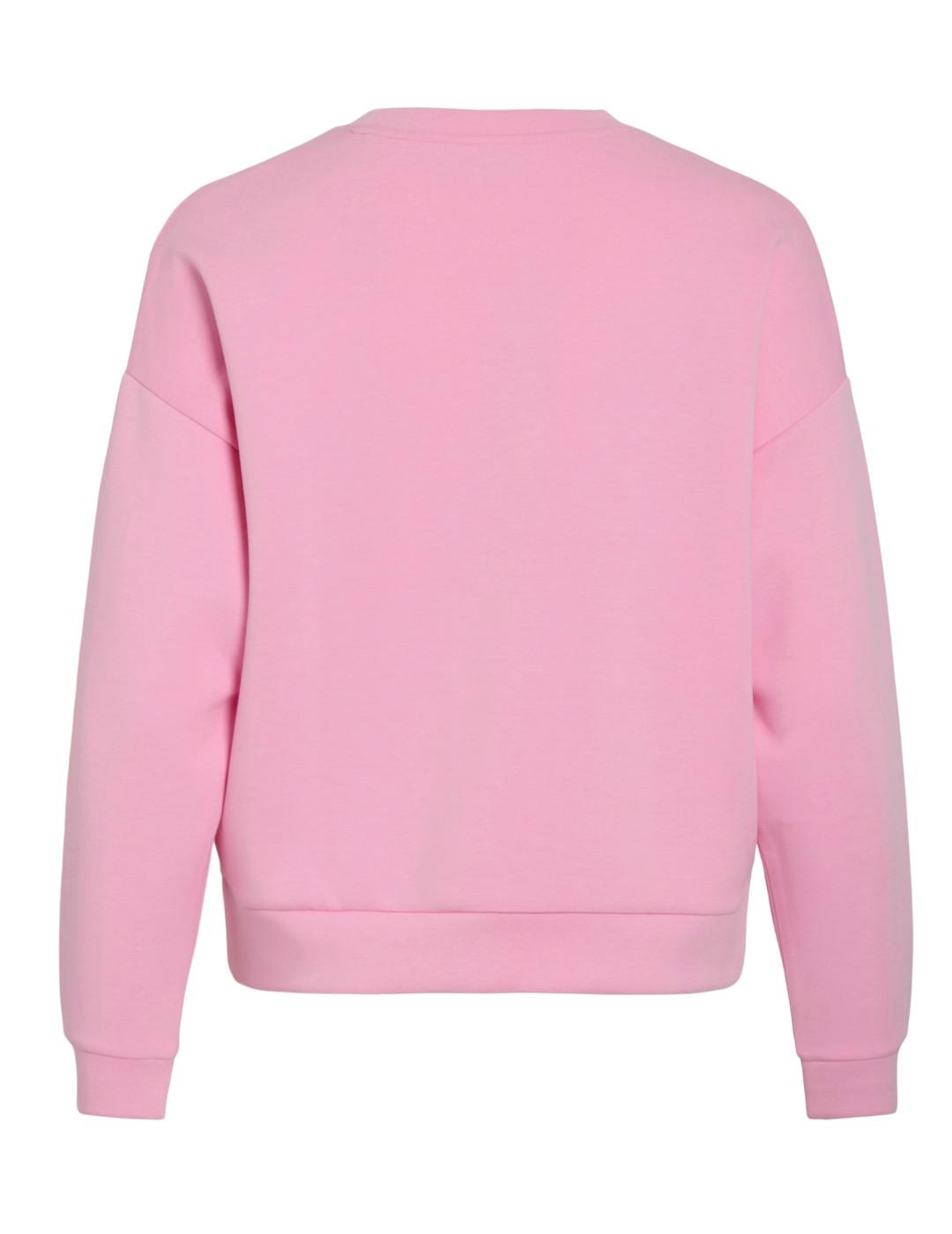 Sudadera Vila Reflect rosa sin capucha letras para mujer