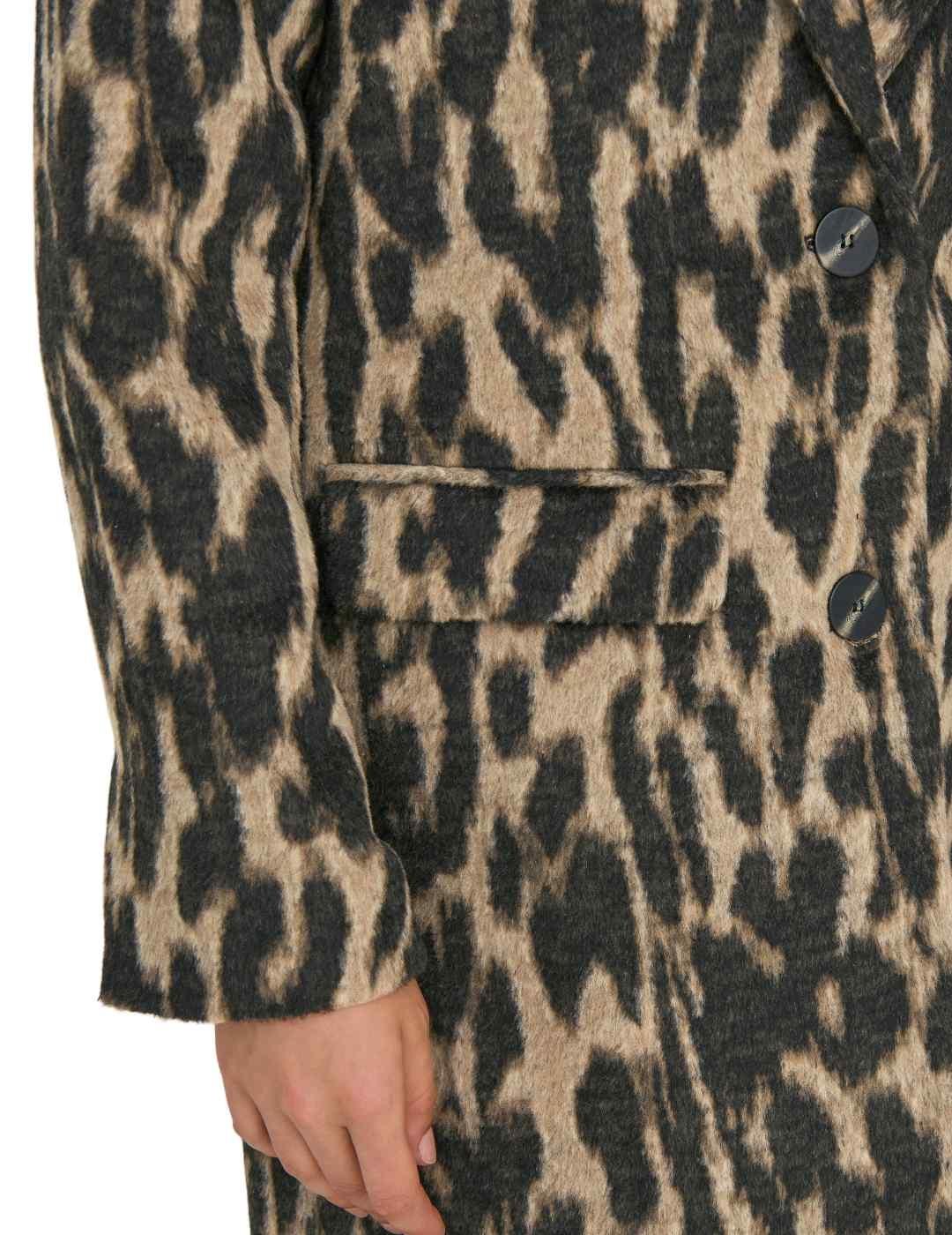 Abrigo de paño Only Valborg estampado leopardo para mujer