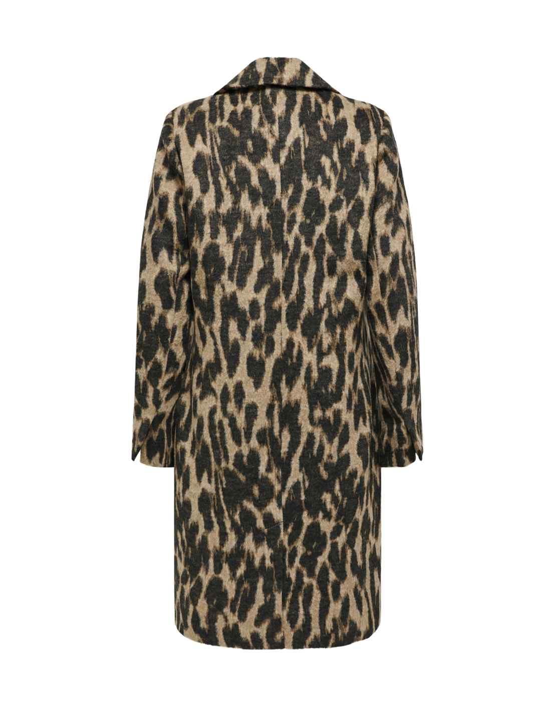 Abrigo de paño Only Valborg estampado leopardo para mujer