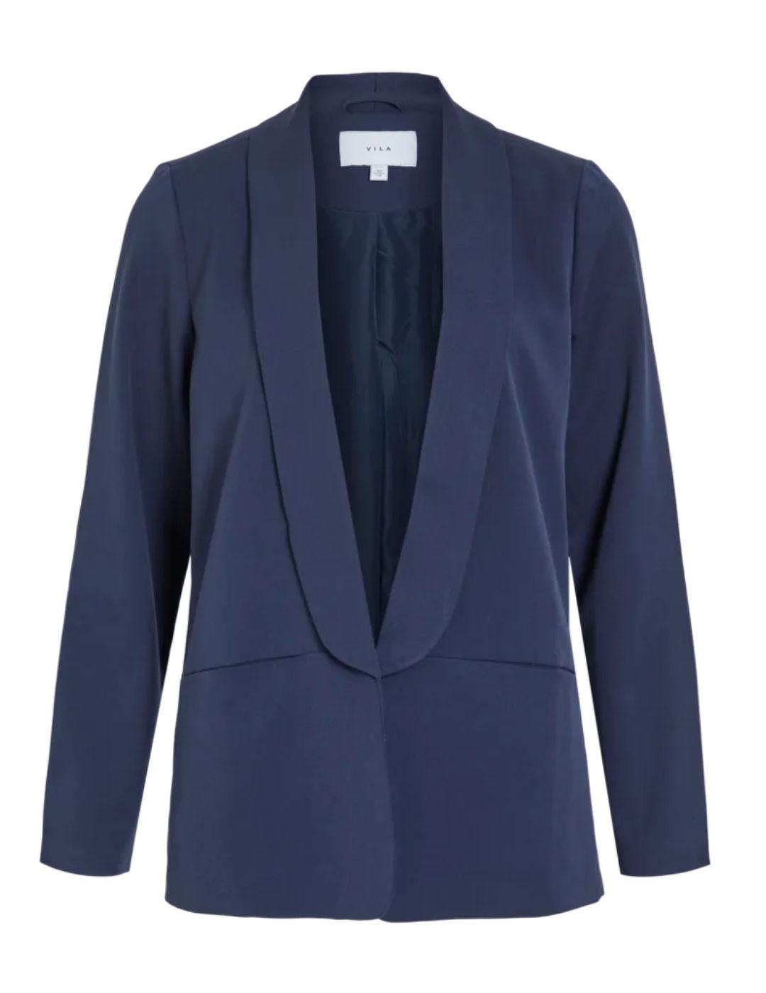 Chaqueta blazer Vila Varone azul marino regular para mujer