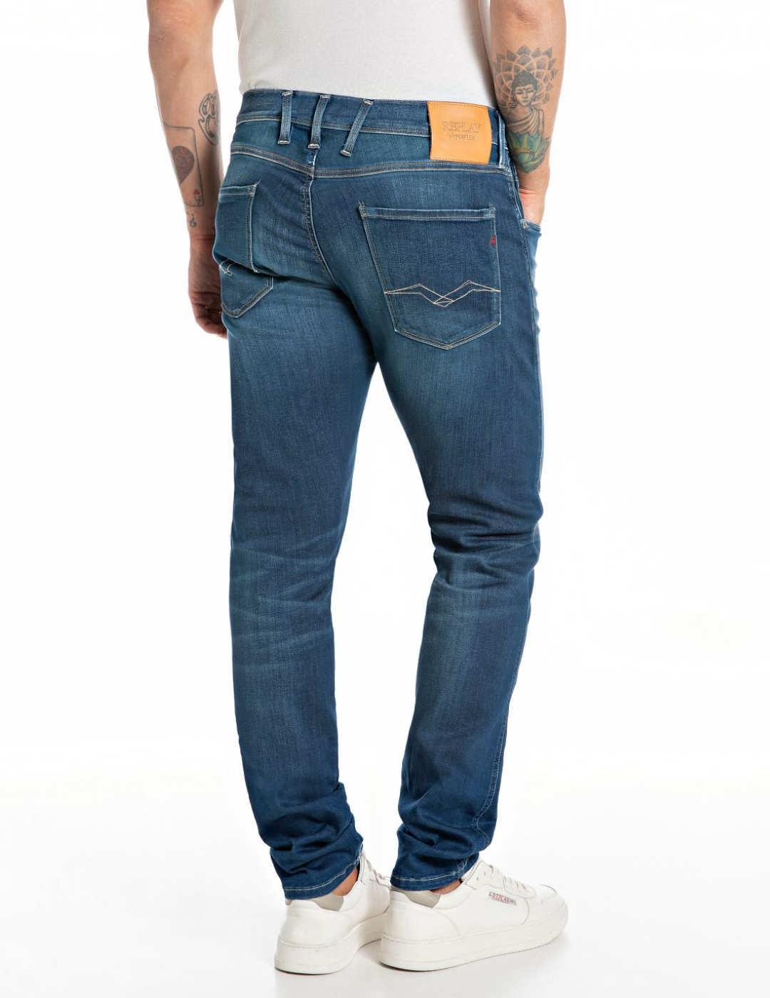 Pantalón vaquero Replay Ambass azul slim para hombre