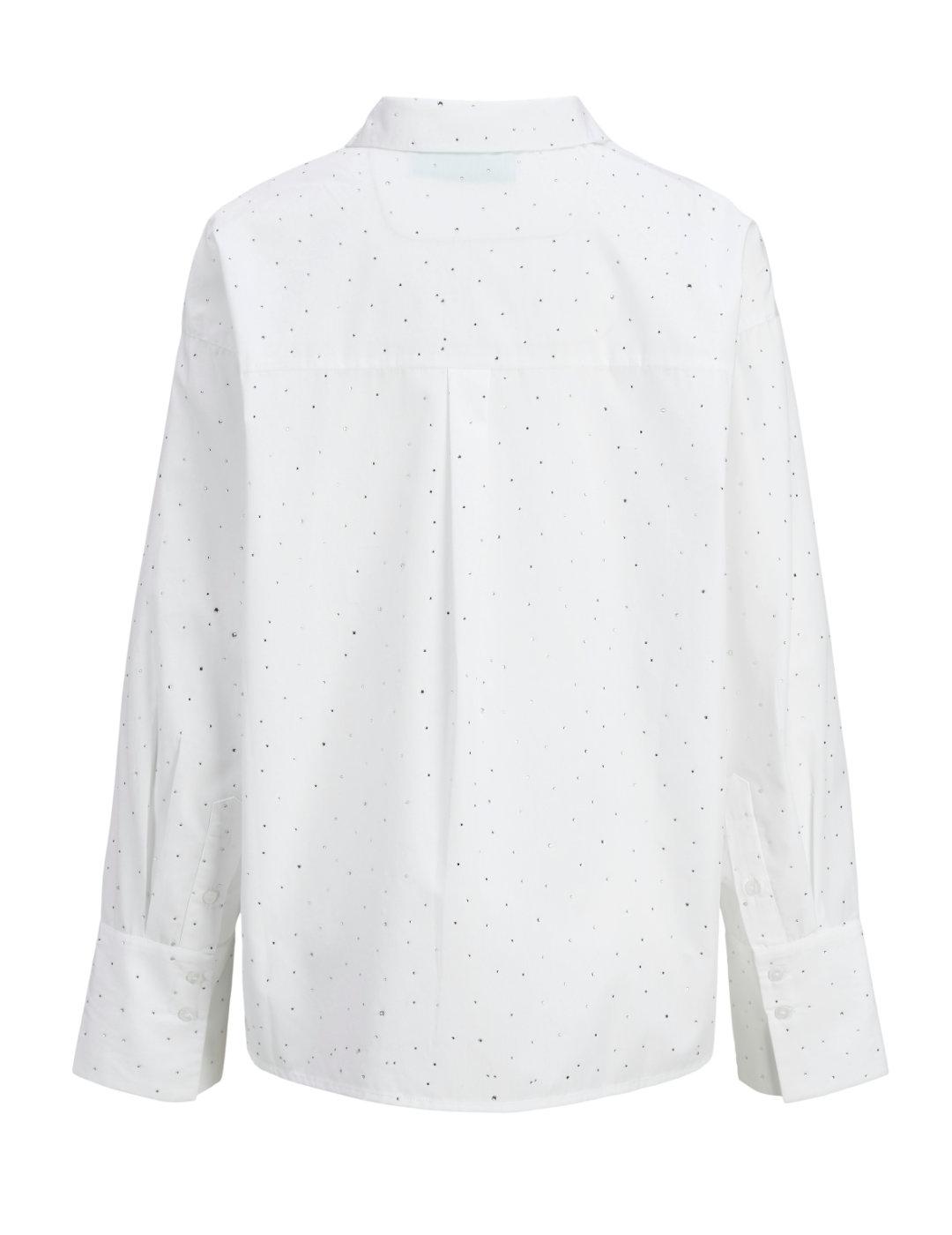 Camisa JJXX Lisa blanca y plata con topitos para mujer