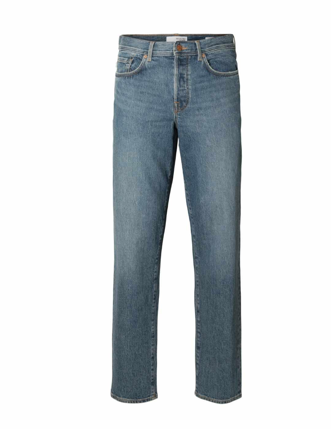 Pantalón vaquero Selected regular azul tapered para hombre