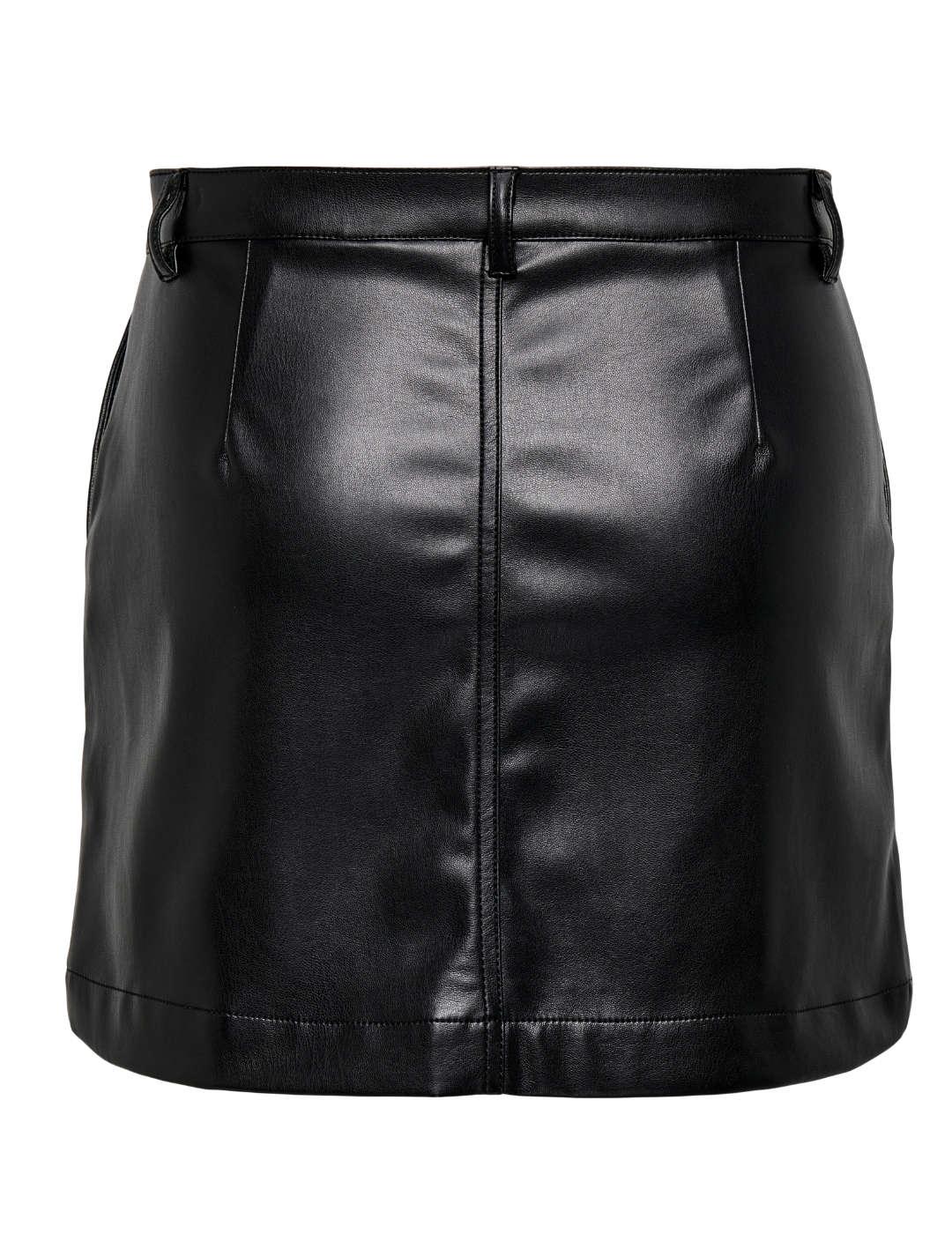 Falda mini Only Amazing negra de polipiel para mujer