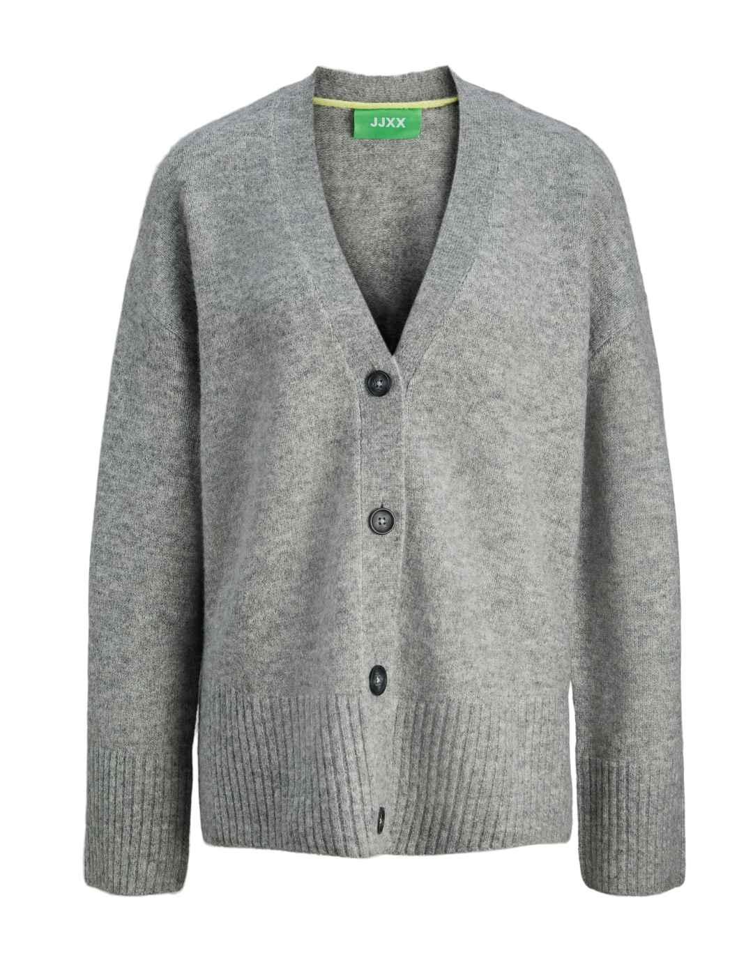 Chaqueta cárdigan JJXX Iris gris claro de lana para mujer