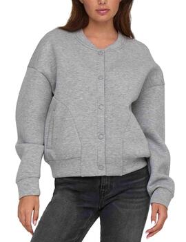 Chaqueta bomber Only Naomi gris claro regular para mujer