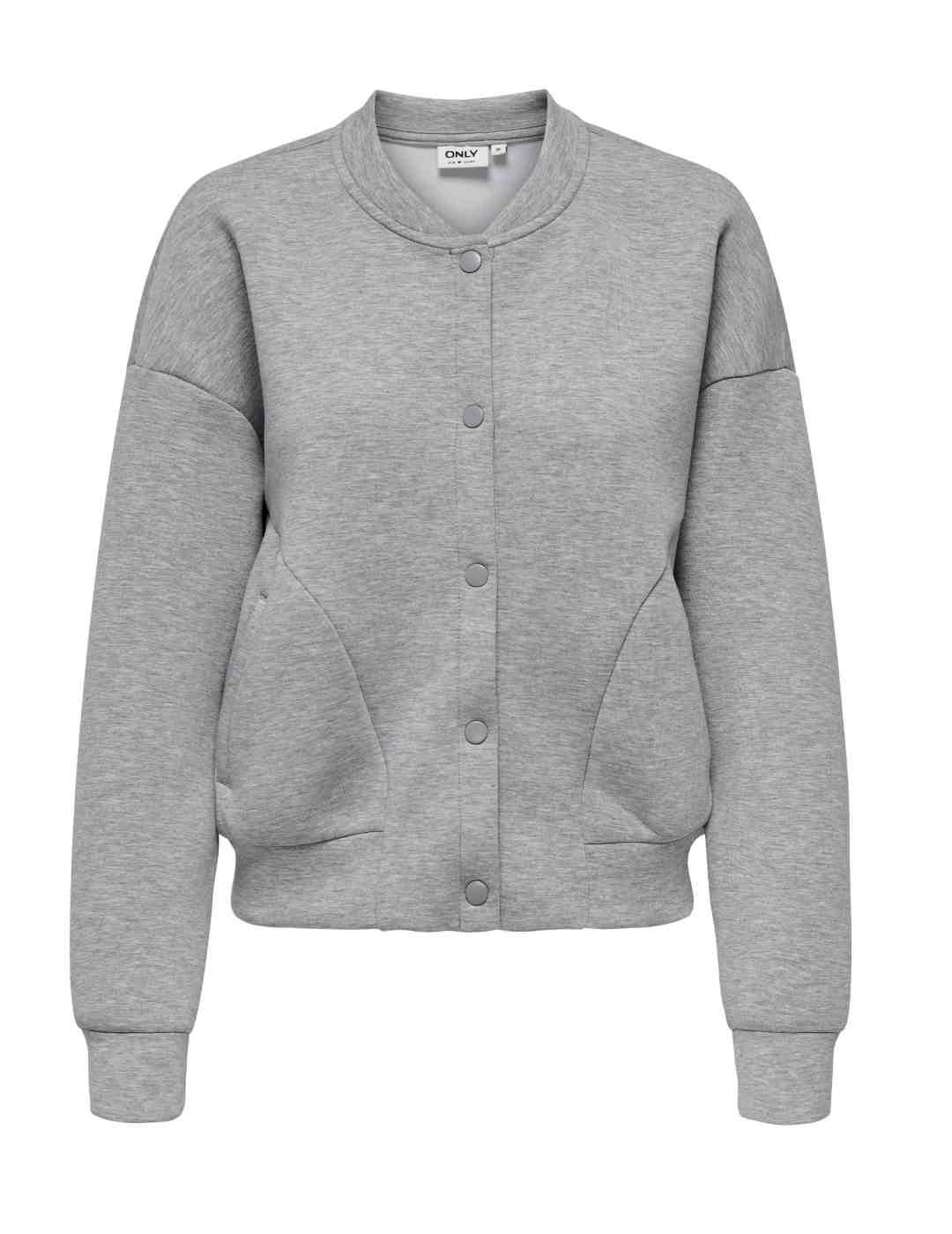 Chaqueta bomber Only Naomi gris claro regular para mujer