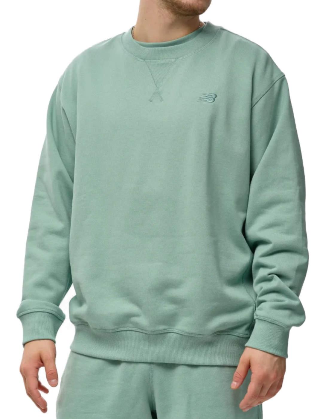 Sudadera New Balance Athletics verde agua sin capucha ho