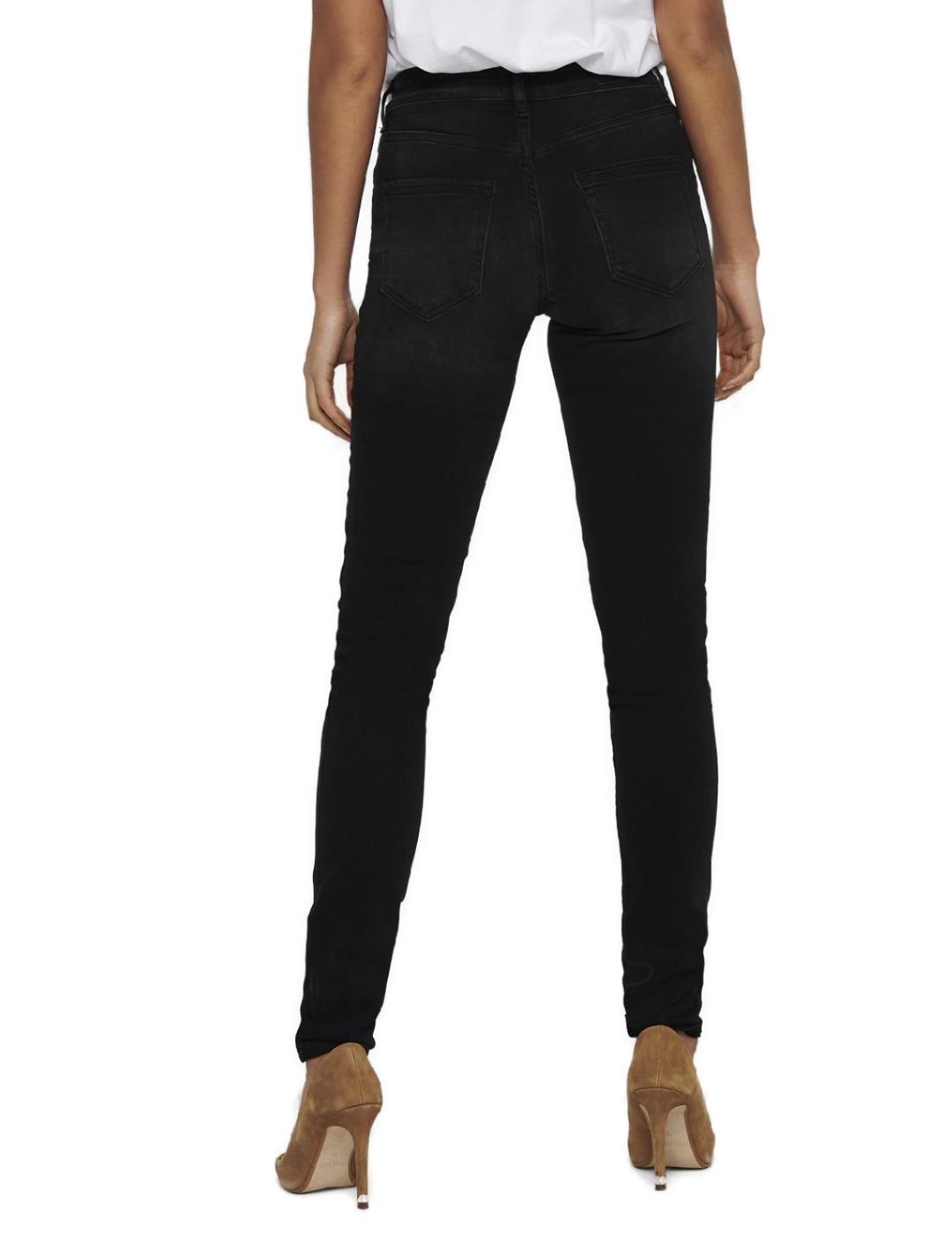 Pantalón vaquero Only Blush Skinny negro desgatado mujer