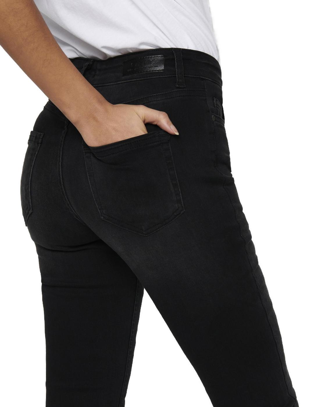 Pantalón vaquero Only Blush Skinny negro desgatado mujer