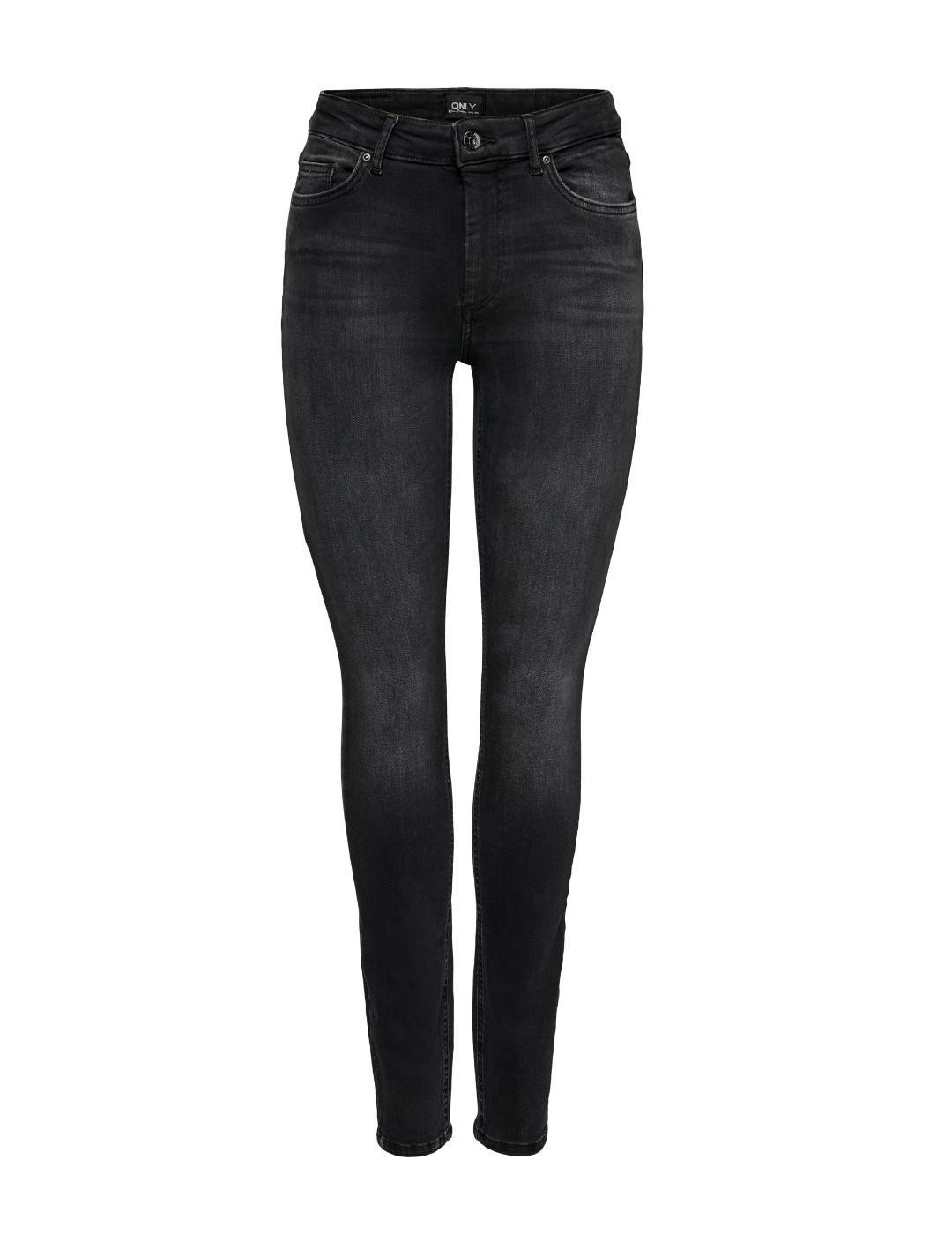 Pantalón vaquero Only Blush Skinny negro desgatado mujer