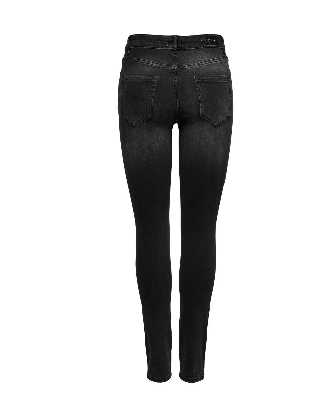 Pantalón vaquero Only Blush Skinny negro desgatado mujer