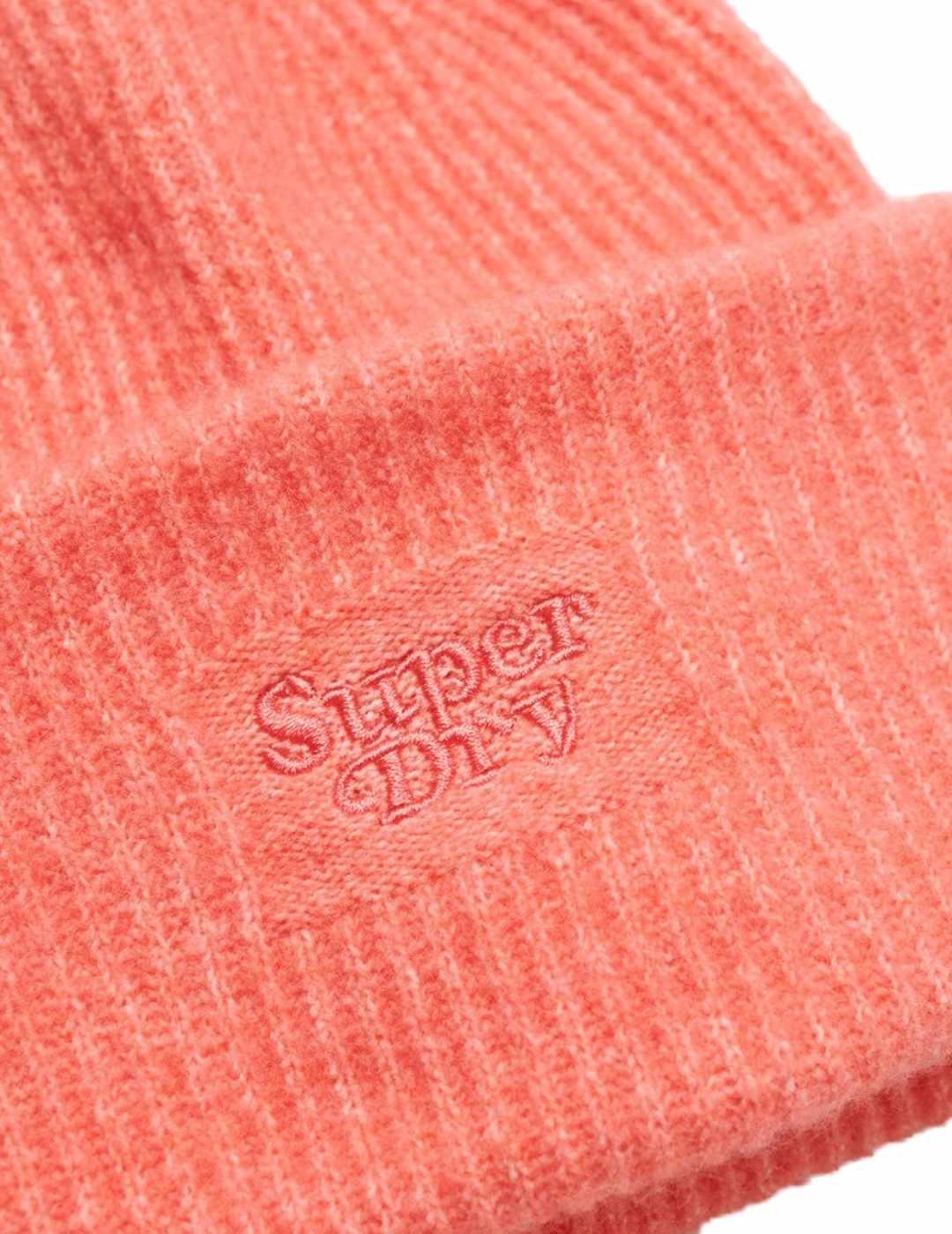 Gorro Superdry canalé coral jaspeado de lana unisex