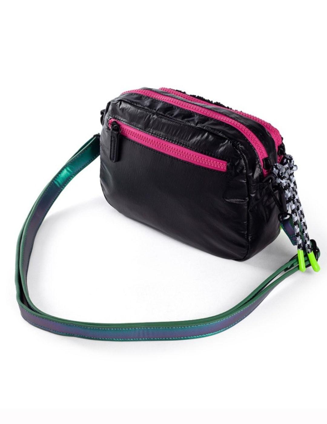 Bolso bandolera Munich Crossbody negro borrego para mujer